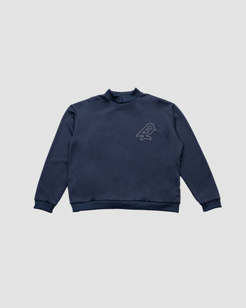 Recycled Embroidered Sweater - Navy