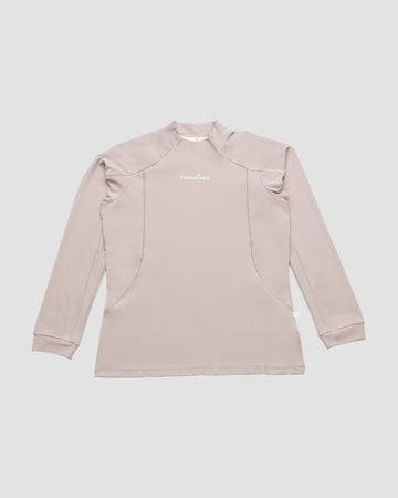 Softouch Long Sleeve Mock Neck Tee - Grey