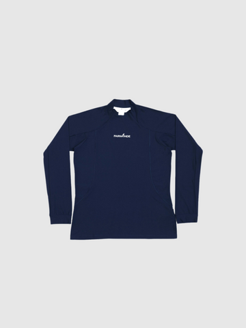 Alpenglow Long Sleeve Mock Neck Tee - Blue Navy