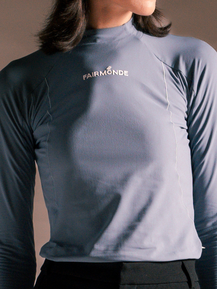Alpenglow Long Sleeve Mock Neck Tee - Blue Fin