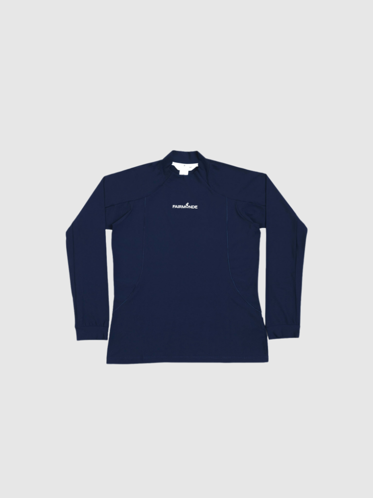 Alpenglow Long Sleeve Mock Neck Tee - Blue Navy