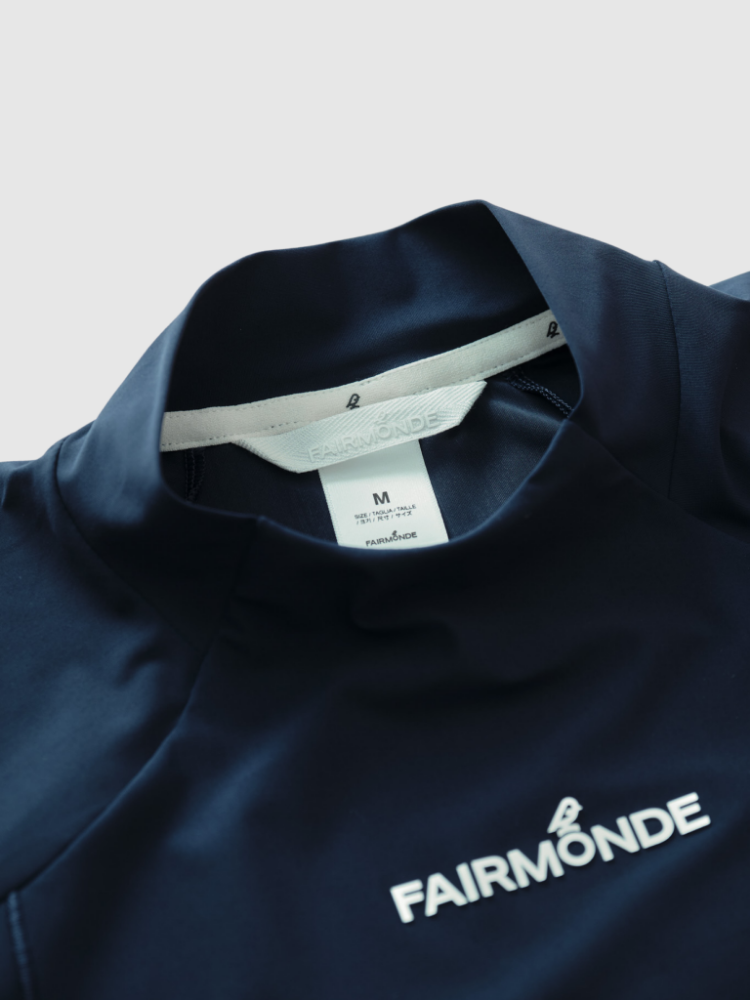Alpenglow Long Sleeve Mock Neck Tee - Blue Navy
